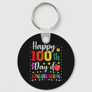 Porte-clés Joyeux 100ème Jour De Maternelle Enseignant Coloré
