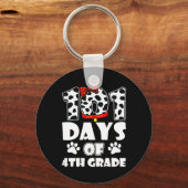Porte-clés Joyeux 101 Jours École 4e année Chien 100 Jours Sm (Recto)