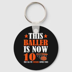 Porte-clés Joyeux 10e anniversaire 10 ans Basketball 10e Bi