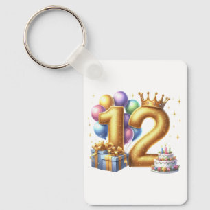 Porte-clés Joyeux 12e Anniversaire