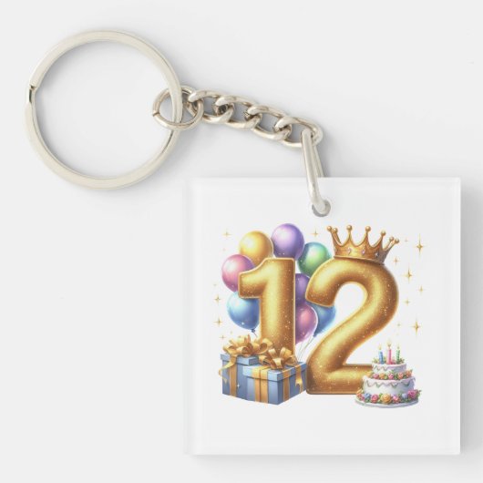 Porte-clés Joyeux 12e anniversaire (Devant)