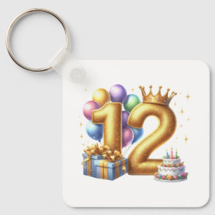 Porte-clés Joyeux 12e Anniversaire