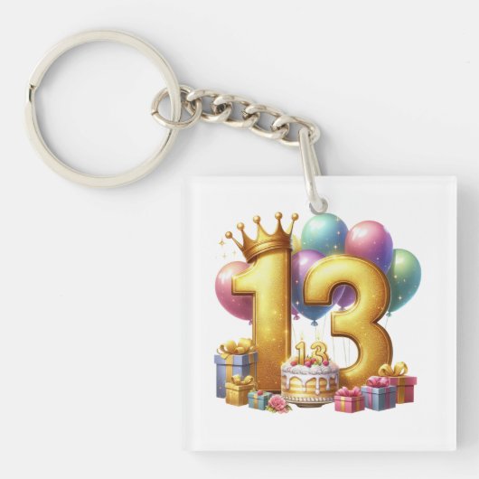 Porte-clés Joyeux 13e anniversaire (Devant)