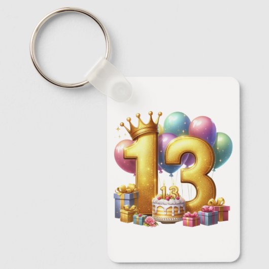 Porte-clés Joyeux 13e anniversaire (Recto)