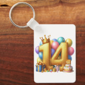 Porte-clés Joyeux 14e anniversaire (Recto)