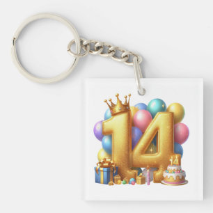 Porte-clés Joyeux 14e anniversaire