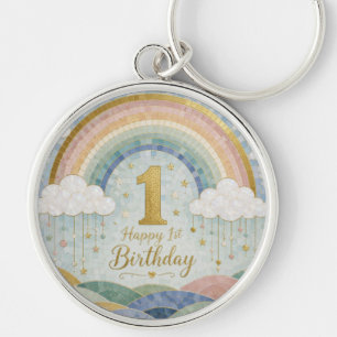 Porte-clés Joyeux 1er Anniversaire Mosaic Arc-en-Ciel Nuage D