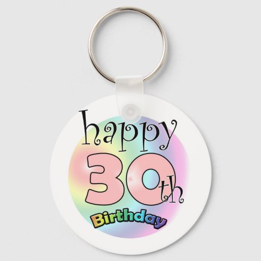 Porte-clés Joyeux 30e anniversaire (roze) (Recto)