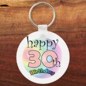 Porte-clés Joyeux 30e anniversaire (roze) (Recto)