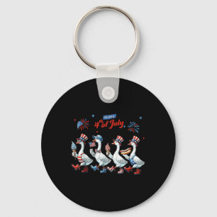 Porte-clés Joyeux 4 juillet Canards Fête de l'Indépendance Am
