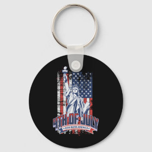 Porte-clés Joyeux 4 juillet Drapeau américain Patriotique Fem