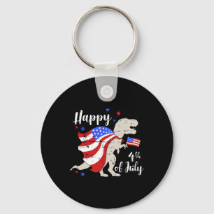 Porte-clés Joyeux 4 juillet Jour de l'Indépendance avec T-rex