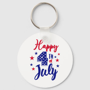 Porte-clés Joyeux 4 juillet patriotique américain Drapeau Hom