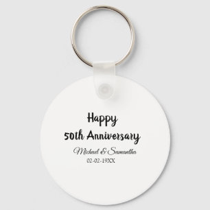 Porte-clés Joyeux 50e anniversaire ajouter nom du couple date