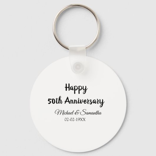 Porte-clés Joyeux 50e anniversaire ajouter nom du couple date (Recto)