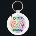 Porte-clés Joyeux 60e anniversaire (roze)<br><div class="desc">Joyeux 60e anniversaire,  souris comme cadeau pour quelqu'un qui a 60 ans. Couleurs arc-en-ciel. 50 est en couleur rose.</div>