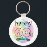 Porte-clés Joyeux 60e anniversaire (roze)<br><div class="desc">Joyeux 60e anniversaire,  souris comme cadeau pour quelqu'un qui a 60 ans. Couleurs arc-en-ciel. 50 est en couleur rose.</div>