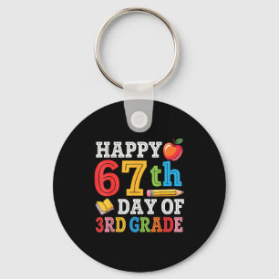 Porte-clés Joyeux 67e jour d'enseignant de 3e année Élève 67