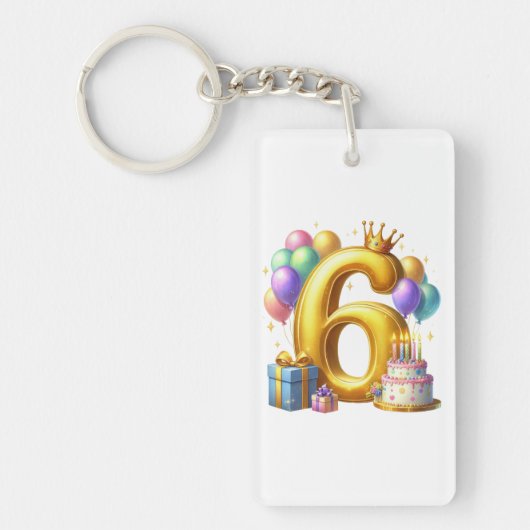 Porte-clés Joyeux 6e Anniversaire (Devant)