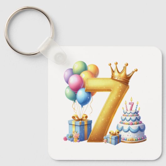 Porte-clés Joyeux 7ème Anniversaire (Recto)