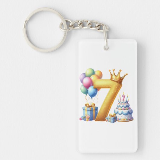 Porte-clés Joyeux 7ème Anniversaire (Devant)