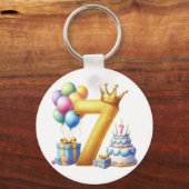 Porte-clés Joyeux 7ème Anniversaire (Recto)