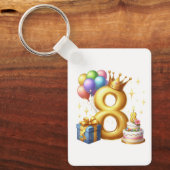 Porte-clés Joyeux 8e Anniversaire (Recto)
