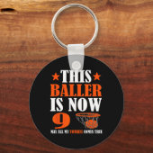 Porte-clés Joyeux 9e anniversaire Basketball 9e anniversaire (Recto)