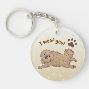 Porte-clés Joyeux Amoureux des chiens Pekingese Je Vous Oubli