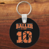 Porte-clés Joyeux anniversaire 10e 10 ans Basketball Garçons  (Recto)