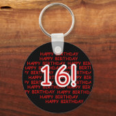Porte-clés Joyeux anniversaire 16 (Recto)