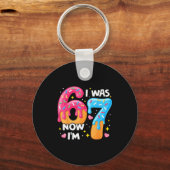 Porte-clés Joyeux Anniversaire 7 Ans J'avais 6 Ans Maintenant (Recto)