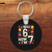 Porte-clés Joyeux Anniversaire 7 Ans J'avais 6 Ans Maintenant (Recto)