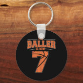 Porte-clés Joyeux Anniversaire 7e 7 ans Basketball Garçons Se (Recto)