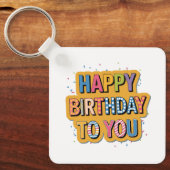 Porte-clés Joyeux anniversaire à motifs (Recto)