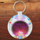 Porte-clés Joyeux anniversaire à vous Art Imprimer (Recto)