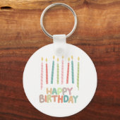Porte-clés Joyeux Anniversaire avec Bougies (Recto)