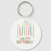 Porte-clés Joyeux Anniversaire avec Bougies (Verso)