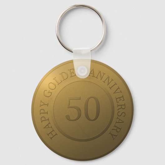 Porte-clés Joyeux anniversaire de mariage d'or (Recto)