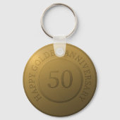 Porte-clés Joyeux anniversaire de mariage d'or (Verso)