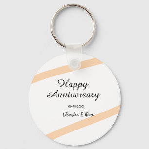 Porte-clés Joyeux anniversaire de mariage lignes pastel orang
