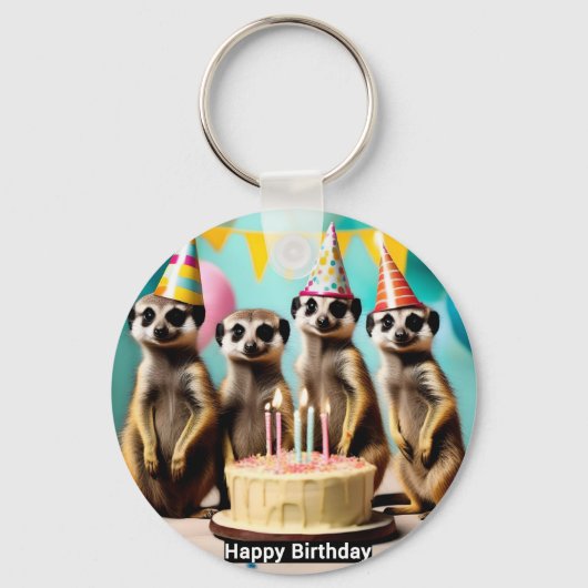 Porte-clés Joyeux anniversaire de Meerkat, (Recto)