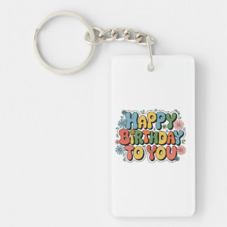 Porte-clés Joyeux Anniversaire Floral Groovy