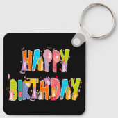 Porte-clés Joyeux anniversaire Funny Amoureux des chats Anniv (Dos)