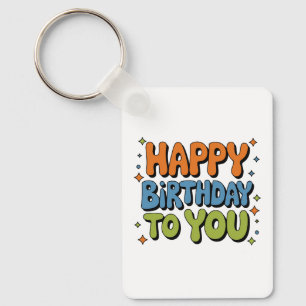 Porte-clés Joyeux Anniversaire Groovy
