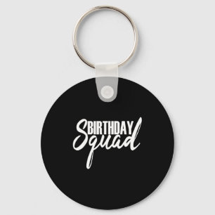 Porte-clés Joyeux anniversaire groupe partie cadeau blanc
