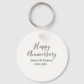 Porte-clés Joyeux anniversaire mariage nom date année simple  (Verso)