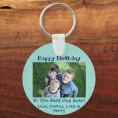 Porte-clés Joyeux anniversaire Meilleur papa Ever 3 enfants P (Recto)