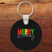 Porte-clés Joyeux anniversaire, né le jour de Noël (Recto)
