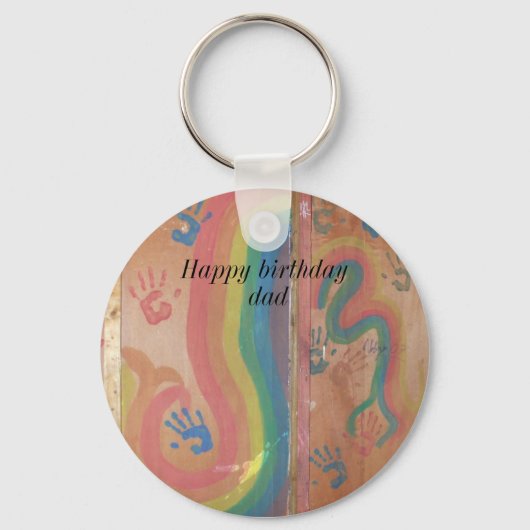 Porte-clés Joyeux anniversaire papa-graphisme (Recto)